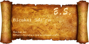 Bicskei Sára névjegykártya