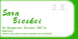 sara bicskei business card